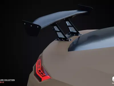 WINGS - Spoilers Collection III - All Formats Low-poly 3D model