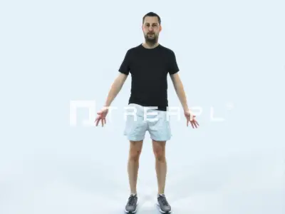 Portrait 09B Animated Rigged Sports Man Low-poly 3D model