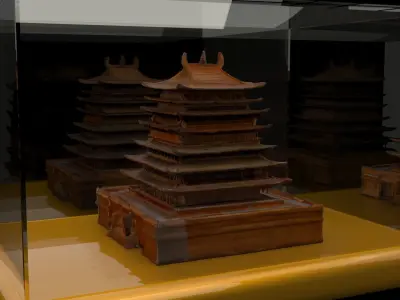 Chinese ancient  house  3D model get