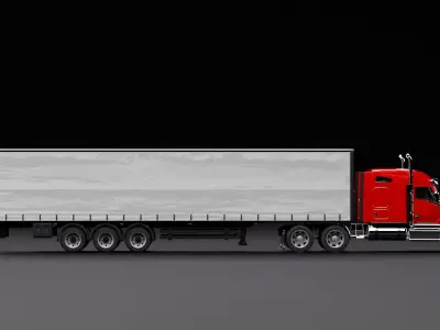 Kenworth 990 Truck Red 3D model