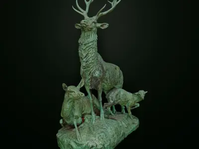 Deer Family 3D print model