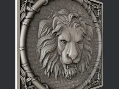 3d STL models for CNC lion 3D model