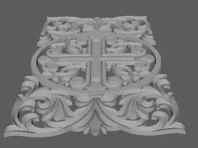 Central decor ornament for furniture 3D model 740