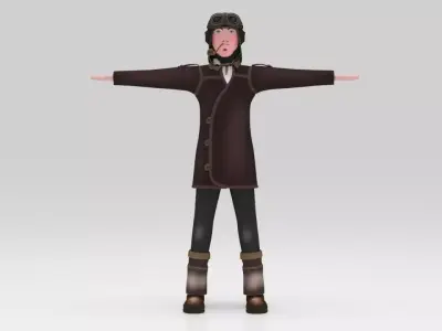 Character Brita Rigged Engineering Classic  Low-poly 3D model