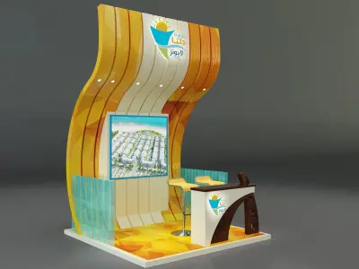  Booth Exhibition Stand a347b 3D model