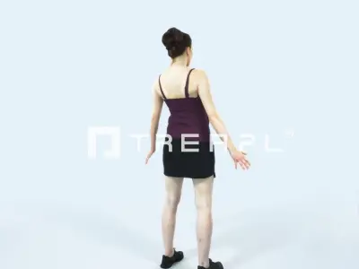Dream F Animated Rigged Sports Woman Low-poly 3D model