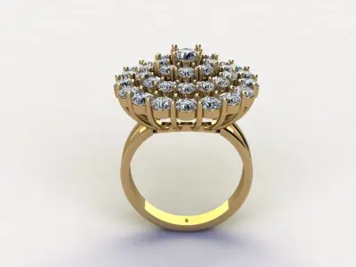 R227 diamond ring new cad file  3D model