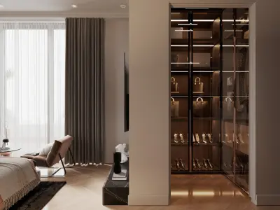 Luxurious Modern Studio Apartment Interior Scene  3D model