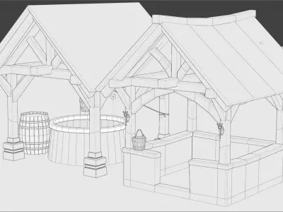 Medieval Well  Low-poly 3D model
