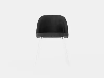Felipe Dining Chair Velvet Gray Chrome Low-poly 3D model