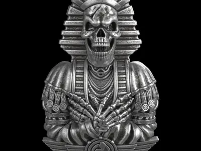 skull Pendant  jewelry Egyptian  vol2 and relief 3D print model