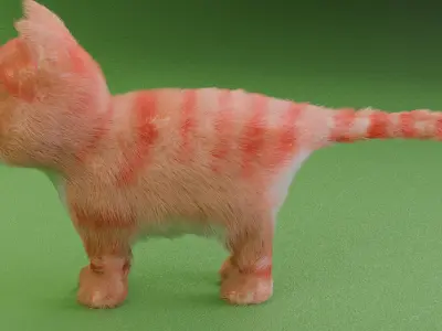 Rigged Cat Animated Low-poly 3D model
