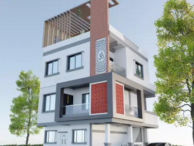 House elevation 3d Model 3D model