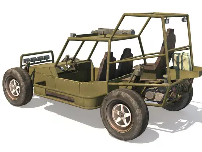 Dune Military Buggy Low-poly 3D model