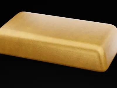 Gold Ingot Low-poly 3D model