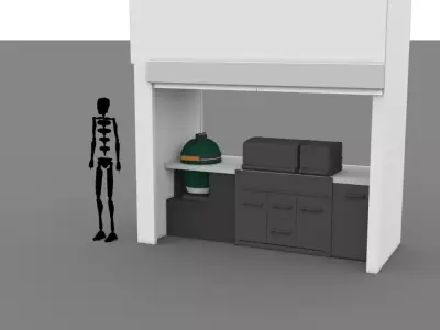 Grill stall Free low-poly 3D model