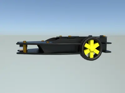 robot car Low-poly 3D model