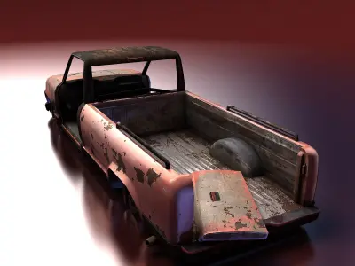 Junkyard Pickup Low-poly 3D model