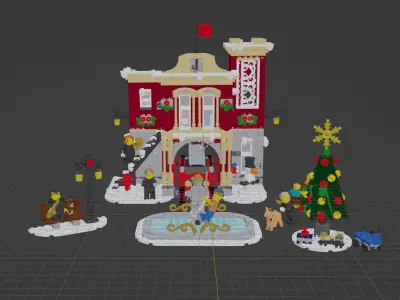 Wikibricks3D - 10263 Winter Village-Fire-Station 3D print model