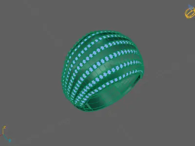 STL 3DM Print Ready Women Diamond Ring Lightweight Printable  3D print model 171