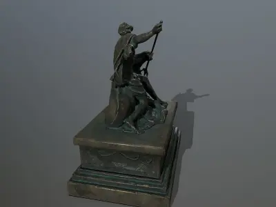 Neptune Statue Low-poly 3D model shop