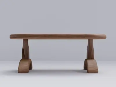 Table Low-poly 3D model 3
