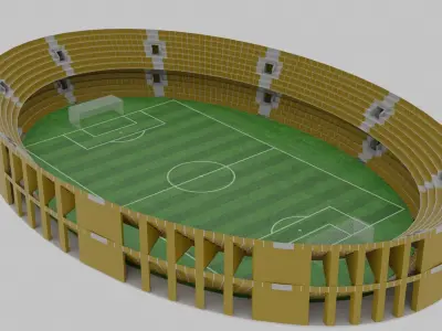 Football Stadium  Low-poly 3D model get