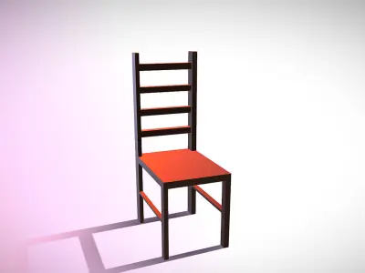 Wooden Dining Chair 3D model