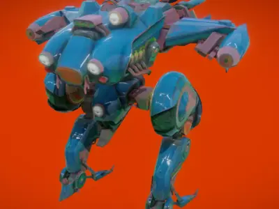 MECHA Robot XR-476  Low-poly 3D model