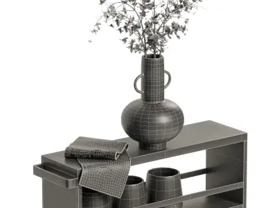 Crate and barrel Yamazaki Black Rolling Cart 3D model