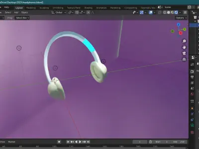 Headphones 3D model 3D model