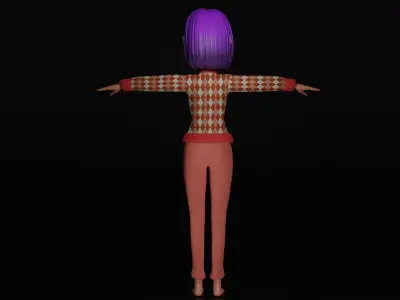 Cartoon Girl Low-poly 3D model