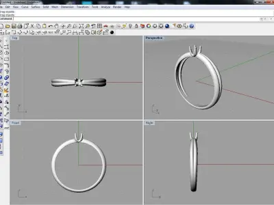Set Ring and earring ready for 3d print 3D print model