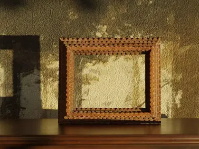 Photorealistic Aged Photoframe Low-poly 3D model