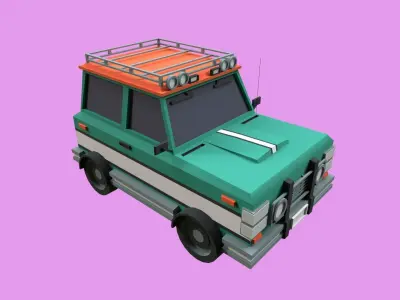 Lowpoly Jeep Low-poly 3D model