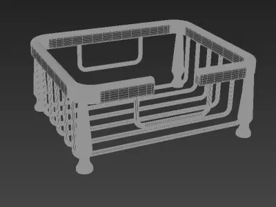 Hotel Square Wire Soap Dish Set Ustu 3D model