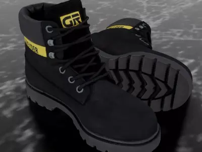 GREYDER  - 3D BOOTS - BLACK Low-poly 3D model