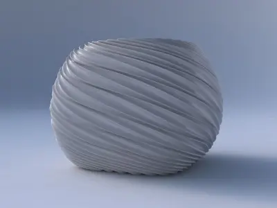 Bowl semi-quadratic with wavy extruded lines 3D print model