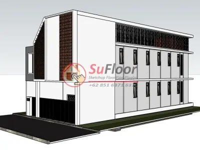House 9x22m code 464- Sketchup 3D model 3D model 3D model