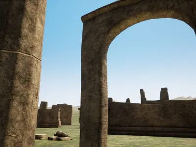 Temple ruins construction kit Low-poly 3D model