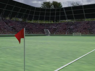 Soccer Stadium - Soccer Fans Low-poly 3D model