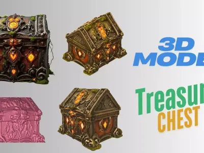 Treasure Chest Game Asset Fantasy RPG Prop for Animations Games 3D model