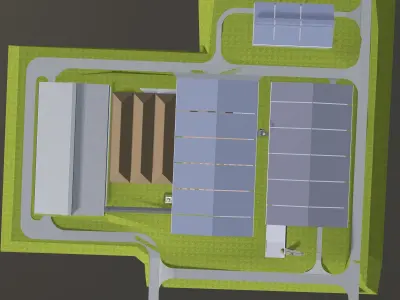 Concept layout for factory 3D model