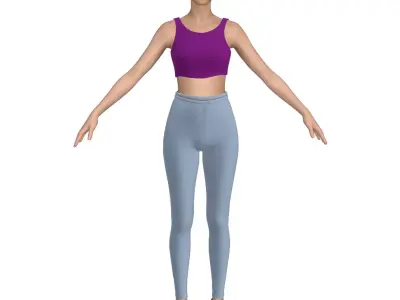 Girls Sport suit Free 3D model