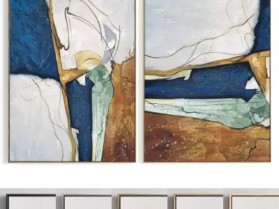 Plaster Two Photo Frame 139 Low-poly 3D model