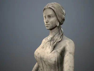 Statue - Water Lady Low-poly 3D model
