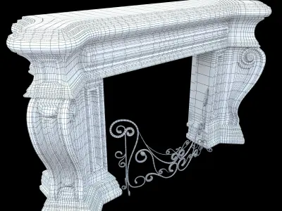 marble fireplace 3D model purchase
