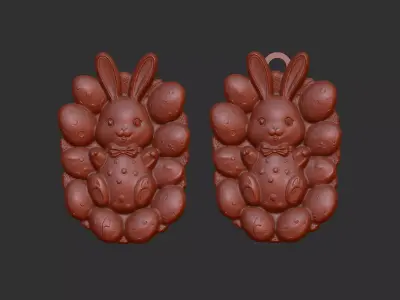 Easter rabbit eggs decor  3D print model