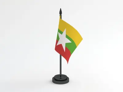 Table Flag Myanmar 3D model