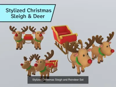 Stylized Low-Poly Christmas Collection